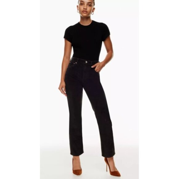 Denim Forum The Arlo High Rise Straight Leg Jeans Womens Size 28L Button Fly - Picture 1 of 10